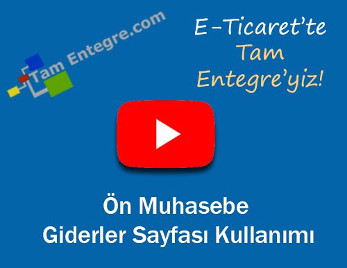 Ön Muhasebe Giderler Sayfası Kullanımı